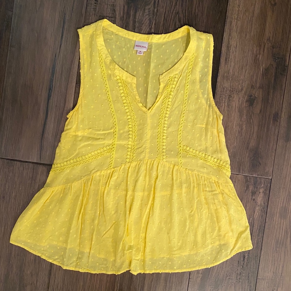 Yellow dressy tank top